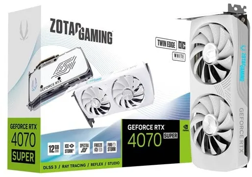 ZOTAC GeForce RTX 4070 SUPER Twin Edge OC White - 12GB GDDR6X RAM - Grafikkort